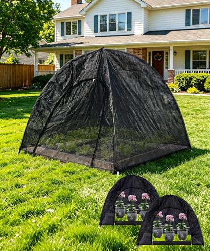 2-Pack Black Pop Up Plant Shade Tent, 22x22x23 Inch 80% Sun Shade Cover - color: Black, size: 22 x 22 x 23 Inch