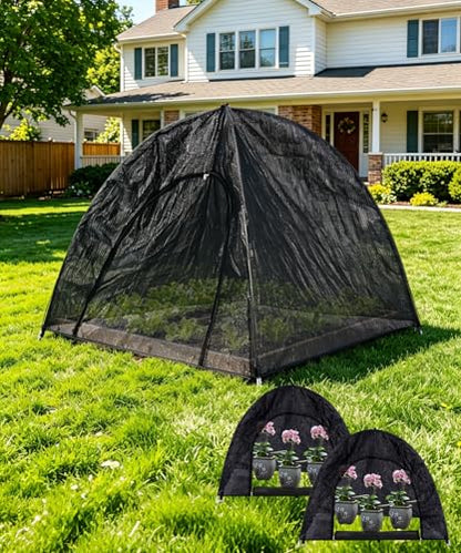 2-Pack Black Pop Up Plant Shade Tent, 22x22x23 Inch 80% Sun Shade Cover - color: Black, size: 22 x 22 x 23 Inch