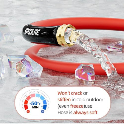 SPECILITE 5/8" x 15FT Hot/Cold Short Leader Garden Water Hose, -50℉-190℉ - size: 15FT 5/8" ID Male to Female