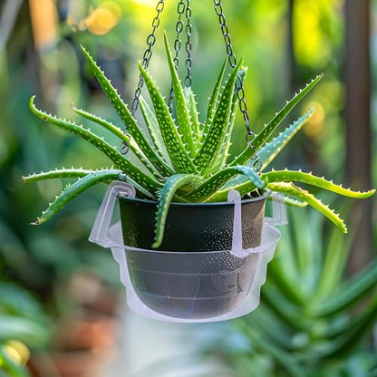 Adnee 15 Pcs 8 Inch Hanging Plant Water Catcher-Clear Plastics Plant Water Catcher Tray-Hanging Plant Saucers Drip Pans for Indoor Outdoor Hanging Basket Flower Pot - color: 8 Inch