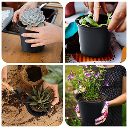 Oubest 50Pcs Nursery Pots Variety Pack Plastic Pots for Plants,5 inch Seedling Pots with Drainage Holes Indoor Outdoor Flower for Succulent Vegetable Herb - size: 5 inch