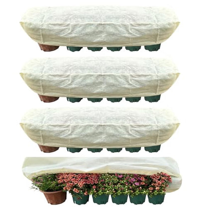 Plant Cover Freeze Protection, Winter Plant Covers, Plant Frost Cover, Tree Plant Freeze Protection Covers, Planter Plant Winter Frost Blanket with Zip Drawstring,2 Pack (39.3x17.7x15.7INCH) - size: 39.3*15.7*17.7（4-PACK)