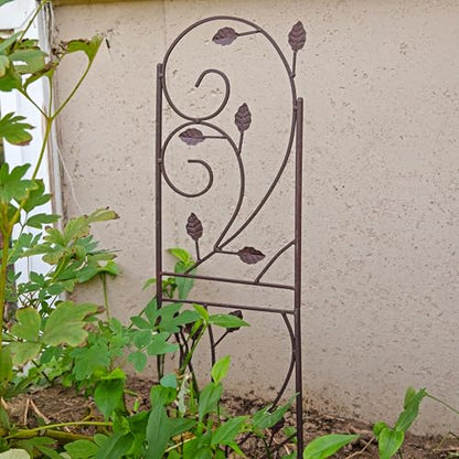 Sunnydaze 32-Inch Rustic Plant Design Outdoor Garden Trellis - Metal Wire Plant Support Trellis for Climbing Plants - Brown - Set of 2 - style: Rustic