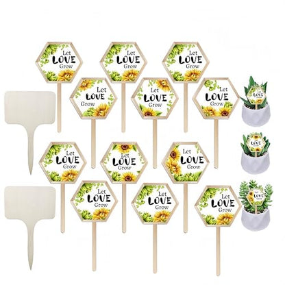 Funny Plant Labels for Outdoor Garden Waterproof,14 Garden Sign - color: Love