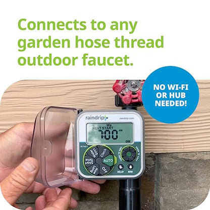 Raindrip Digital Hose-End Automatic Water Timer, Connects to Garden Faucets and Hose Bibbs, with Back-Lit LCD Screen for Drip Irrigation, Garden, Self-Watering, Grey - style: Digital