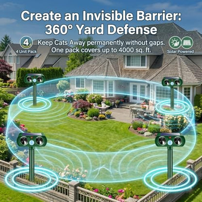 2026 Sonic Fortress Pro Deer Repellent Devices for Plants,4 Pack