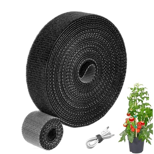 Plant Ties for Outdoor Plants- Tomatos Monstera Stakes Garden Tape Reusable Cable Ties for Plant Support Gardening Essentials(Black, Width 10mm, length 82ft) - color: Black 2, size: 82ft