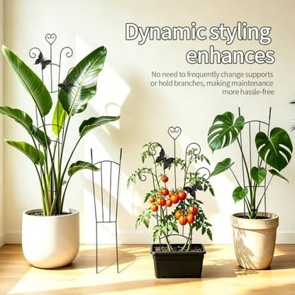 2 Pack 33 Inch Trellis for Climbing Plants Indoor, Rustproof Garden Metal Trellis for Potted Plants Outdoor, Sturdy and Durable Plant Support for Climbing Plants Such as Ivy, Monstera and Pothos - size: 33in