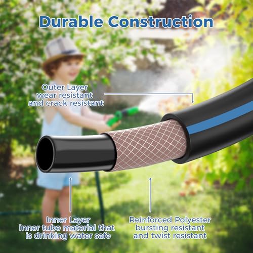 SheeChung Short Garden Hose 6ft x 5/8",Rubber Water Hose,Female to Female - size: 6ft-double females