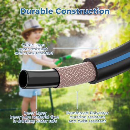SheeChung Short Garden Hose 3ft x 5/8",Rubber Water Hose, Female to Female - size: 3ft-double females