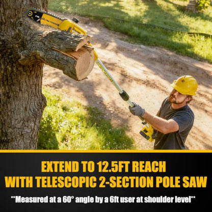 8" Cordless Pole Saw for DeWalt 20V Max Battery (Bare Tool)