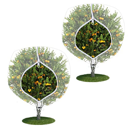 FONUNO Fruit Tree Netting with Zipper Birds Netting for Fruit Trees, White - color: White, size: 10 x 10 feet - 2 Pack