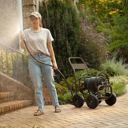 Liberty Garden Model 840, 250' Four Wheel Industrial Hose Cart, Bronze