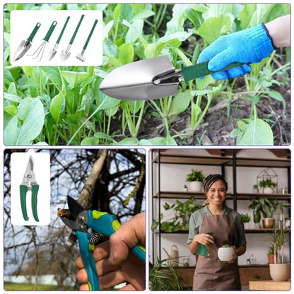 HARFINGTON 1Set Garden Tool Set 10Pcs Plastic Gardening Planting Tools Kits - color: Green