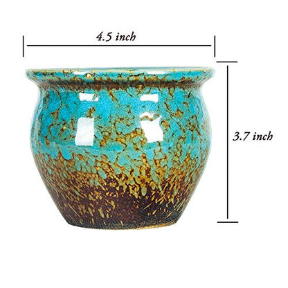 Succulent Pots, 4.5 Inch Small Plant Pots with Drainage Tray - color: Colorful