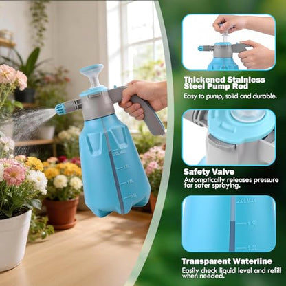 Hand Pump Sprayer 1/2 Gallon, Leak-Proof Plant Mister Spray Bottle