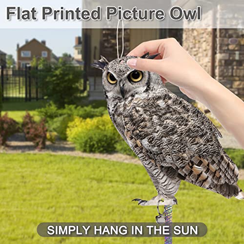 Owl to Scare Animals, 3 Pack Hanging Effective Owl Control Device to Keep Animals Pigeon Woodpecker Away from Outdoor Garden Yard - color: Grey-3