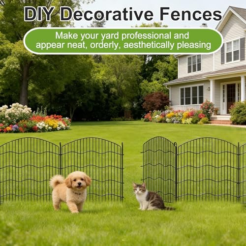 Garden Fence No Dig, 31in(H) x24ft(L) Black 15 Pack, No Gate - size: 31in(H)x35ft(L)