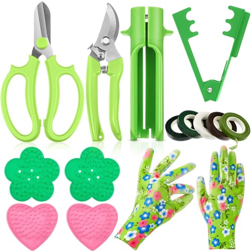 14 Pcs Rose Thorn Stripper Tool Florist Supplies for Women, Green - color: Green