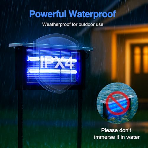 Solar Bug Zapper Outdoor, 20W Powerful Mosquito Zapper Outdoor - size: 19.7 inches for 3000 sq.ft