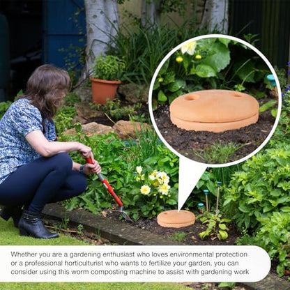 Underground Worm Composting Bin 10In Outdoor Inground Worm Composter for Beginners, Garden Compost Bin for Garden Beds & Home Use for Kitchen Waste and Raised Garden Beds