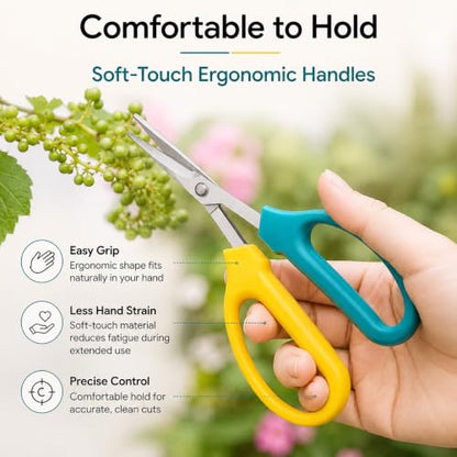 1pc Garden Trimming Scissors for Fruits and Grapes, Bent Blade