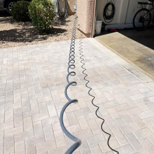 SANFU PU Recoil Garden Water Hose 3/8"ID(9 x 12.2mm) x 15FT, Gray(15') - size: 15FT