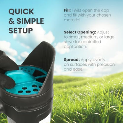AquaDoc Handheld Seed Spreader for Lawns, Fertilizer, Snow Salt - 2.5L