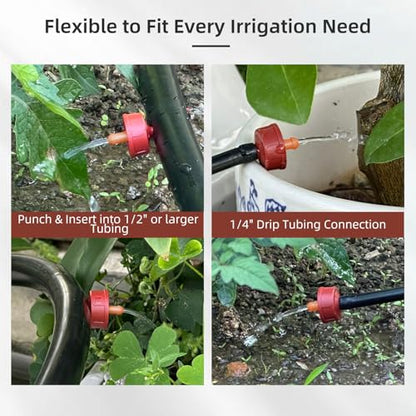 60PCS 3 GPH Pressure Compensating Drip Irrigation Spot Watering Drippers/Emitters, Self-Cleaning Constant Flow Drip Irrigation Emitters Heads Irrigation Drippers Parts for Drip Irrigation System - color: 60PCS, size: 3 GPH