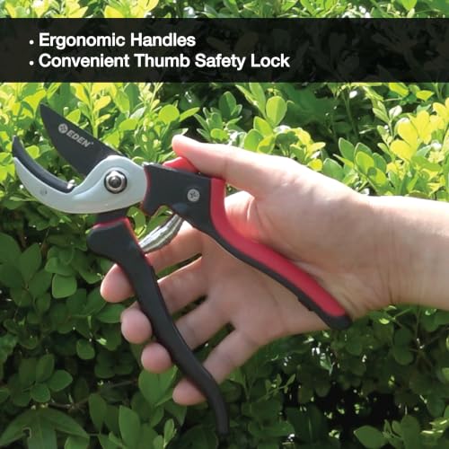 Eden 39000 Heavy Duty Adjustable Anvil Pruning Shears for Gardening, Hand Pruners, Stem Cutter, Branch Trimmer, Garden Clippers - style: Adjustable