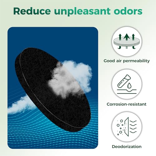 7.3 Inch Round Activated Carbon Compost Bin Filters - size: 7.3''x7.3''x0.4''