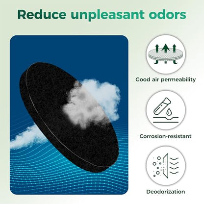 7.3 Inch Round Activated Carbon Compost Bin Filters - size: 7.3''x7.3''x0.4''