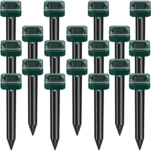 18 Pcs Mole Repeller Solar Powered Ultrasonic Gopher, Small - size: Small