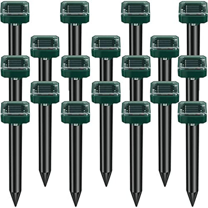 18 Pcs Mole Repeller Solar Powered Ultrasonic Gopher, Small - size: Small