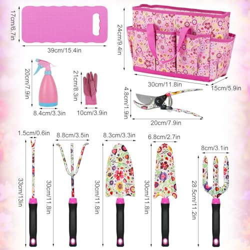 Housolution Gardening Tools Set, 10PCS Gardening Gifts for Women, Pink - color: Pink