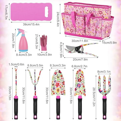 Housolution Gardening Tools Set, 10PCS Gardening Gifts for Women, Pink - color: Pink