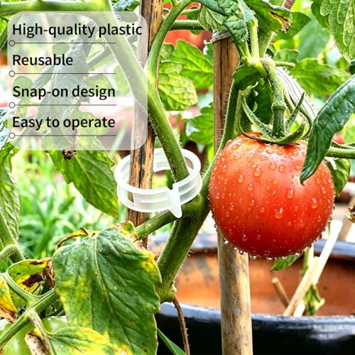 120Pcs Plant Support Clips, Tomato Clips for Climbing Plants, Reusable Plastic Garden Trellis Clips for Vine Vegetables Grape Tomato Cucumber to Grow Upright Healthier ( - color: White
