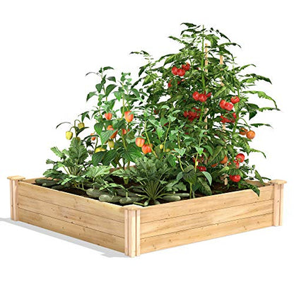 Greenes Fence Premium Cedar Raised Garden Bed, 4' x 4' x 10.5" (3/4" Thick) - Made in USA with North American Cedar - size: 4' W x 4' L x 10.5" H (1-Pack)