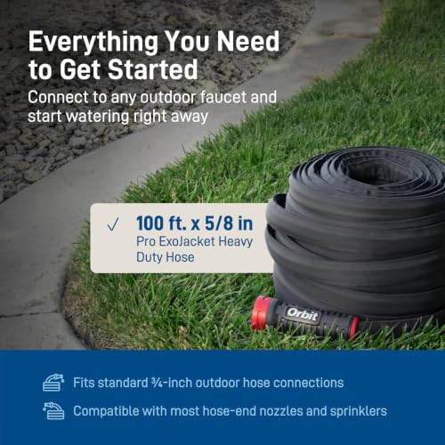 Orbit Pro ExoJacket Heavy Duty Water Hose, 100 ft x 5/8 in - 22130 - size: 100 Ft, style: Pro ExoJacket