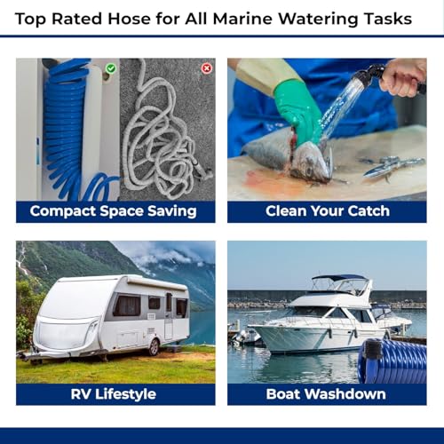 SpringHose Boat Washdown Hose, 3/8-in x 15-ft, Blue - color: Blue Standard, size: 15-Foot