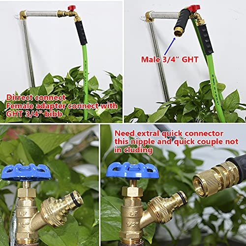 HQMPC Garden Hose 5/8"IDx20' Hose For Garden Lawn Watering Durable PVC Non Kinking Heavy Water Hose with Brass Hose Fittings (20 FEET) - size: 20 Feet