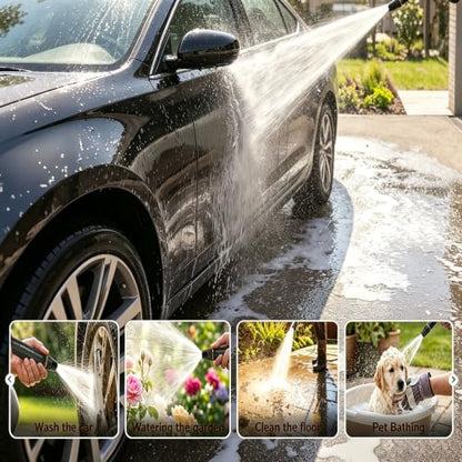 High Pressure Power Washer Nozzle with Connector Set,Direct spray gun,Power Jet Water with Three Spray Modes, Multi Function Watering Sprayer for Cleaning Yard Pets Car (1 PCS)