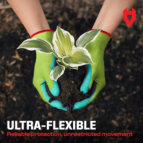 NoCry Premium Women's Gardening Gloves with Strong Non-Slip Grip - 100% Breathable, Superior Dexterity - Perfect Eco-Friendly Garden Gloves for Women - size: Medium