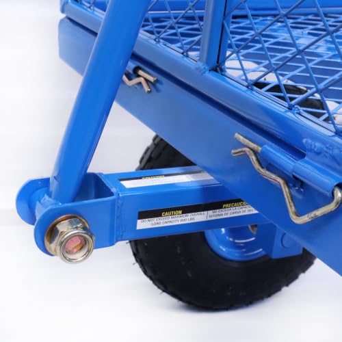 Garden Carts Steel Utility Cart, Wagon Truck 4 Cu Ft Bed, 800 lb Load Capacity, Blue – Heavy-Duty Outdoor Hauling Wagon with Removable Side Panels for Yard, Lawn, Garden or Landscaping - size: 800lb