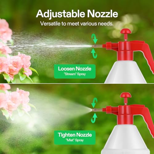 VIVOSUN 50oz Pump Sprayer, Handheld Garden Water Sprayer Bottle - color: Red, size: 50oz