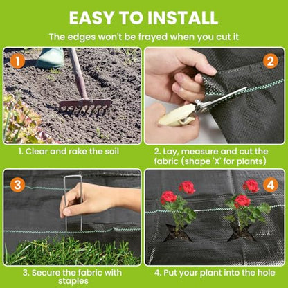 Weed Barrier Fabric, 4FTx300FT 3.2oz Landscape Fabric - size: 3.2OZ-4X300FT