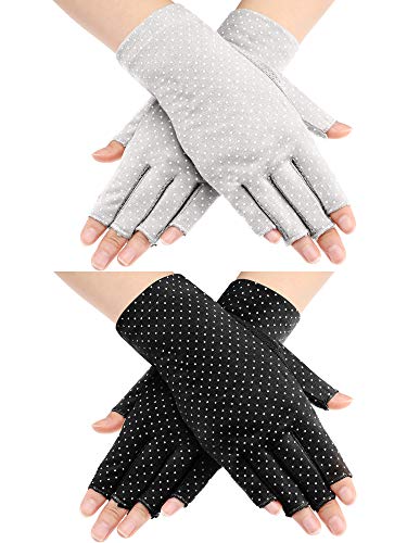 Maxdot Sun Gloves for Women UV Protection - color: Black and Gray