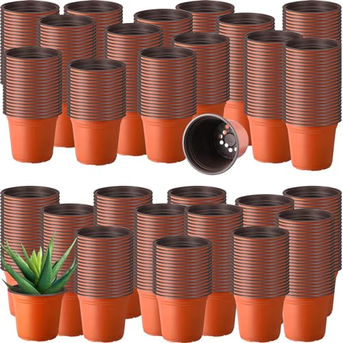 Hushee 1500 Pcs Plastic Plants Nursery Pots - Seed Starting and Seedling Planters With Drainage Holes for Indoor Outdoor Flower Transplanting - color: Classic, size: 4/5/6 Inch