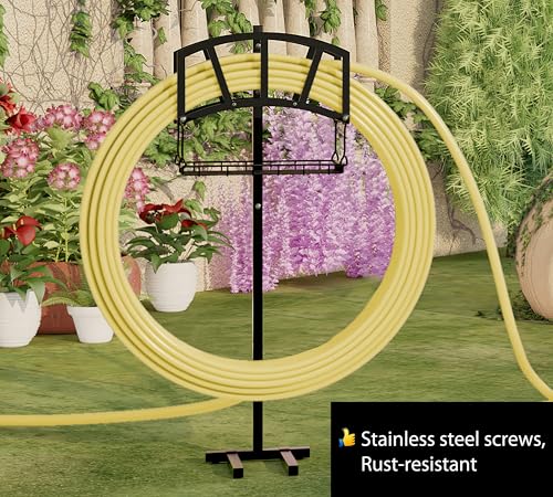 Fire Beauty Freestanding Steel Garden Hose Holder for Yard Lawn Outdoor - style: Noble design