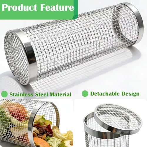 2pack Inground Worm Composting Bin Stainless Steel Worm Farm Composter with Holes and Lid for Recycling Kitchen Food Waste to Raised Garden Beds